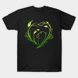 Green Plants Forming Heart - Vegetarian Go Vegan T-Shirt